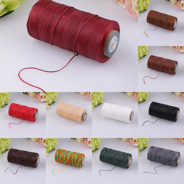 1 Spool 200m 1mm Polyester Flat Waxed Thread for Leather Sewing, Shoe  Clothes Repair